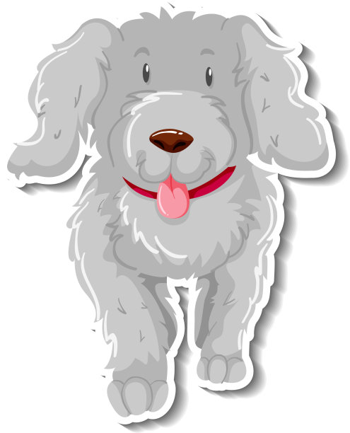 狗卡通人物贴纸模板图片下载