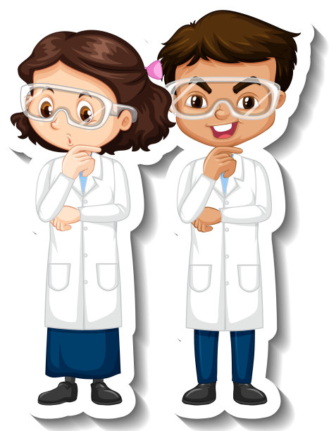 有几个科学家的卡通人物贴纸图片下载