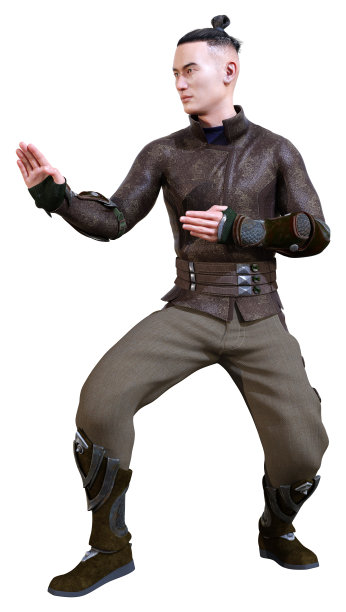 3D插图亚洲人在白色图片下载