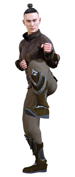 3D插图亚洲人在白色图片下载