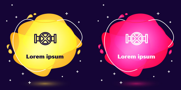 设置工业金属管道及阀门图标图片下载