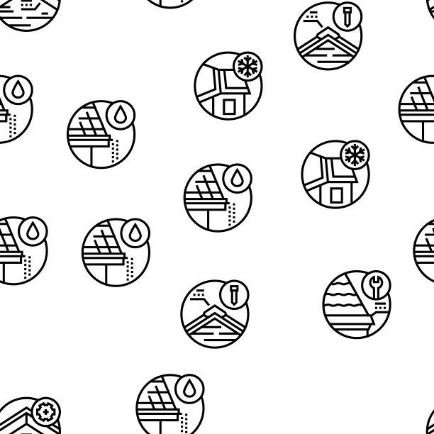 屋顶更换工作矢量无缝模式图片下载