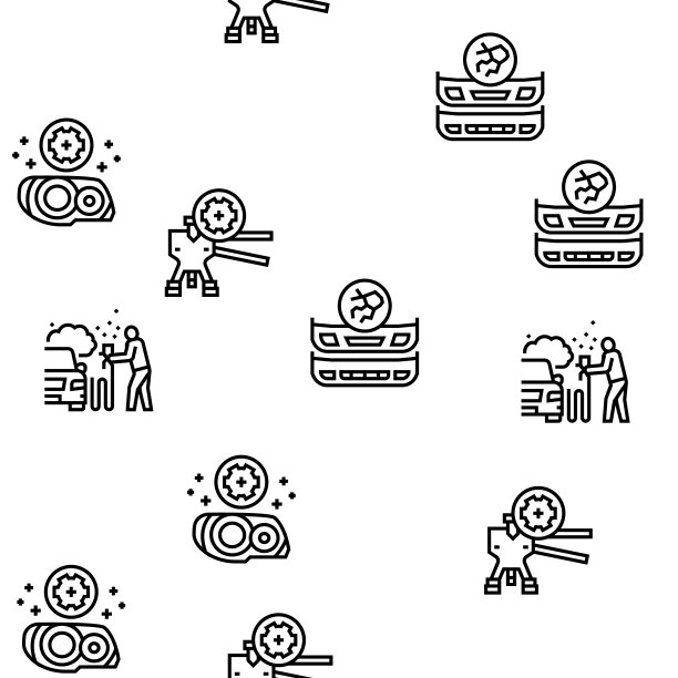 汽车涂装服务矢量无缝模式图片下载