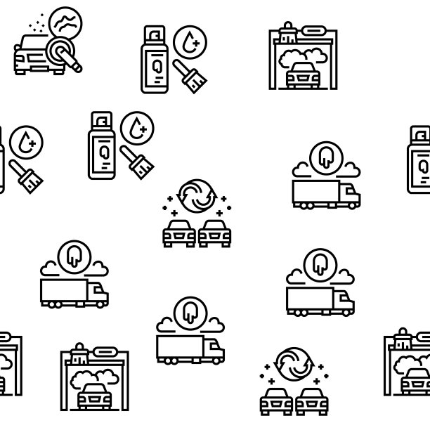 汽车涂装服务矢量无缝模式图片下载