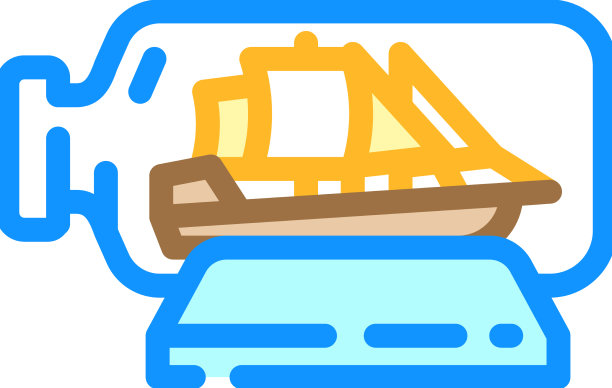 船在瓶子颜色图标图片下载