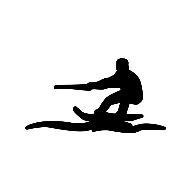 滑水男子剪影滑水简单图片下载