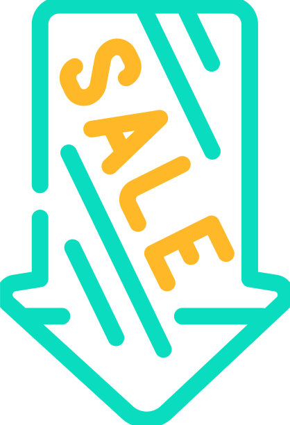 箭头指向销售颜色图标图片下载