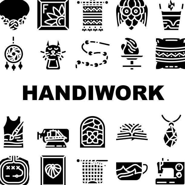 手工艺品爱好职业图标集图片下载