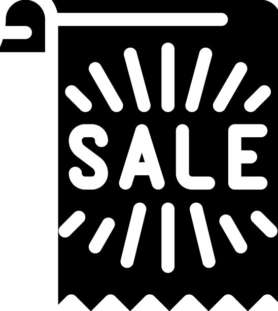 纸传单销售字形图标图片下载