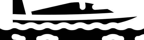 汽艇水上运动字形图标图片下载