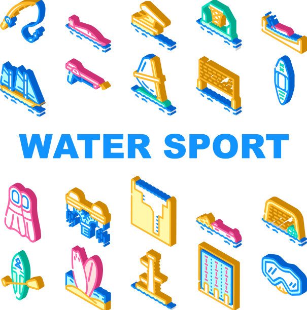 水上运动活动的职业图标设置图片下载