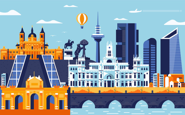 扁平的马德里现代设计图片下载