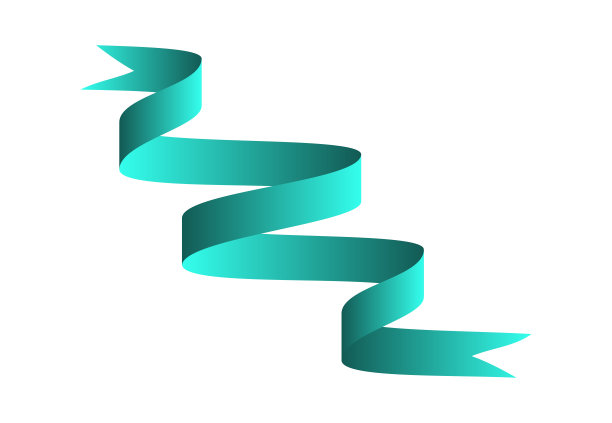 白色背景上的绿色彩色曲线丝带。矢量插图。EPS10图片下载