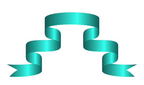 白色背景上的绿色彩色曲线丝带。矢量插图。EPS10图片下载