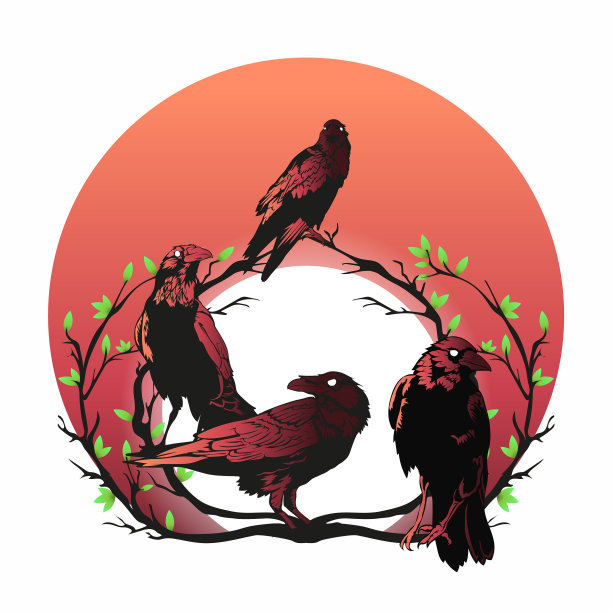 树枝上有一群乌鸦图片下载