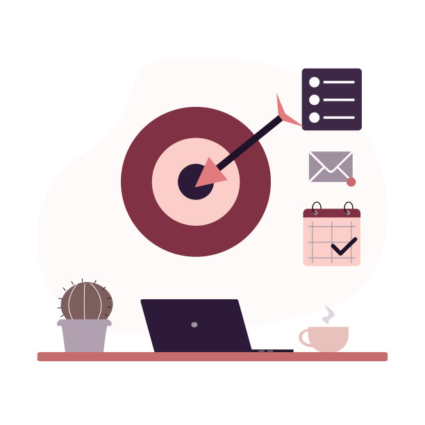 保持专注。工作场所与笔记本电脑。瞄准目标和目的。专注、高效、自律地工作。有效的目标实现。图片下载