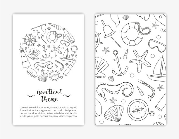 卡片模板与手绘航海项目图片下载