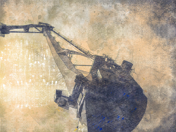 造船,船厂。高耸的塔吊映衬着天空。大容量起重机。图片下载