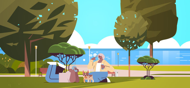 老夫妻吹泡泡，消磨时光图片下载