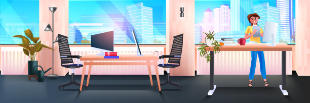 女商人在工作场所使用平板电脑工作图片下载