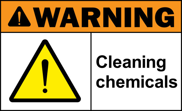 清洁化学品警告标志。图片下载