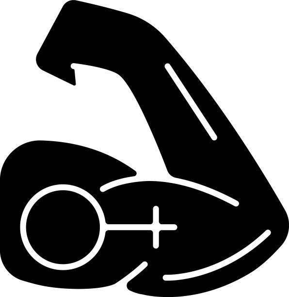 内心强大的女性黑色字形图标图片下载