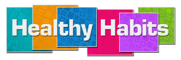 健康习惯彩色纹理块图片下载