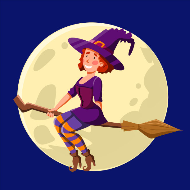 一个红卷发的漂亮女巫图片下载