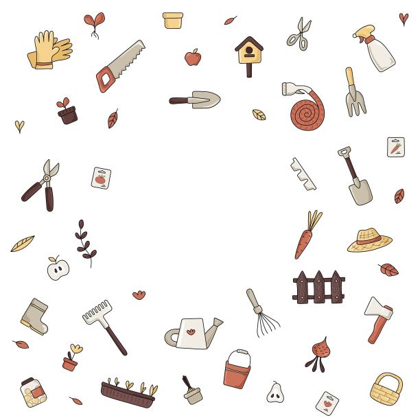 农业主题项目的方形框架。放置你的文本。园林商店、园林中心的设计。矢量图图片下载