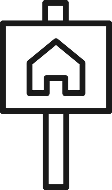 广告牌上的房子线条图标图片下载