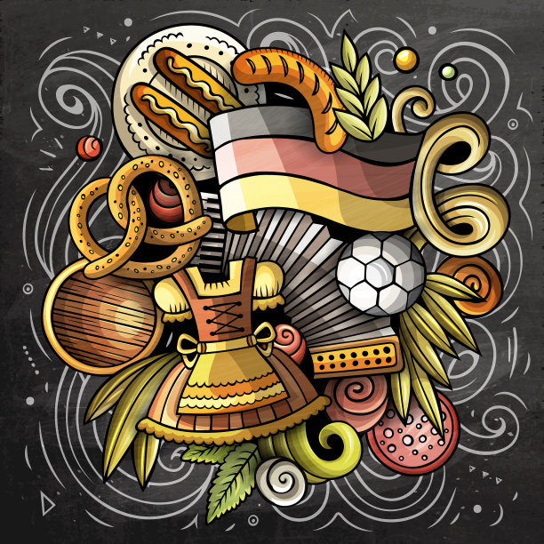 德国卡通涂鸦黑板图片下载