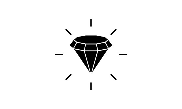 钻石平面图标插图，珠宝图标矢量图片下载