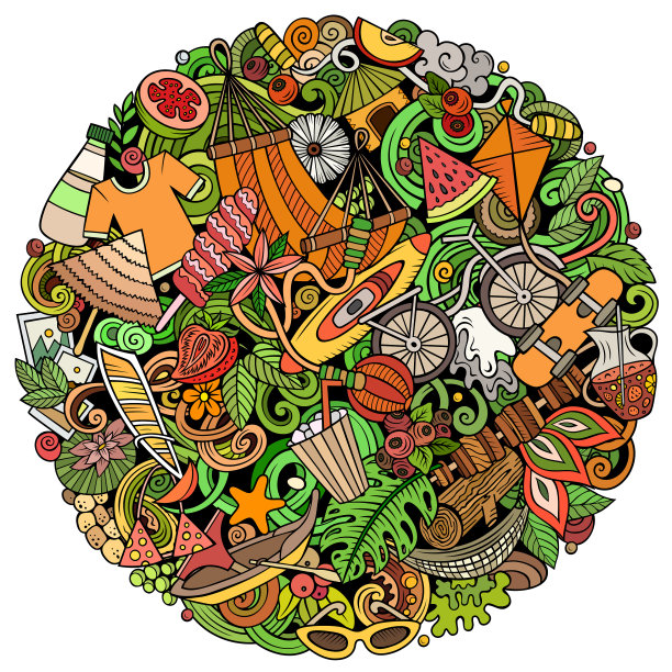 夏天卡通涂鸦图片下载