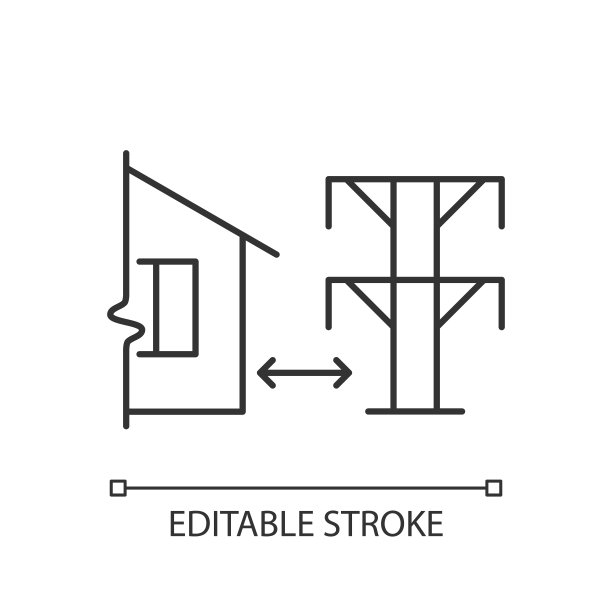 距离电线直线图标图片下载