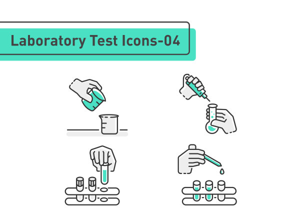 实验室测试填充线图标集隔离在白色背景ep04图片下载