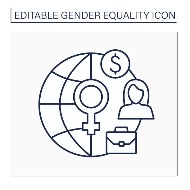 女性经济活动线图标图片下载