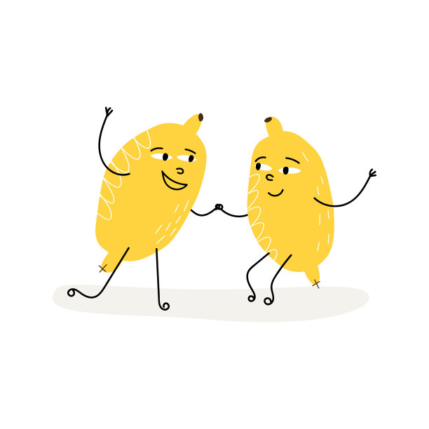 有趣的柠檬夫妇跳舞，做pas。可爱的水果角色集。矢量卡通插图孤立的背景。图片下载