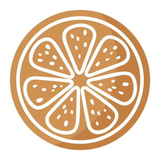 圣诞喜庆柠檬或橘子片姜饼饼干，覆盖白色糖霜。图片下载