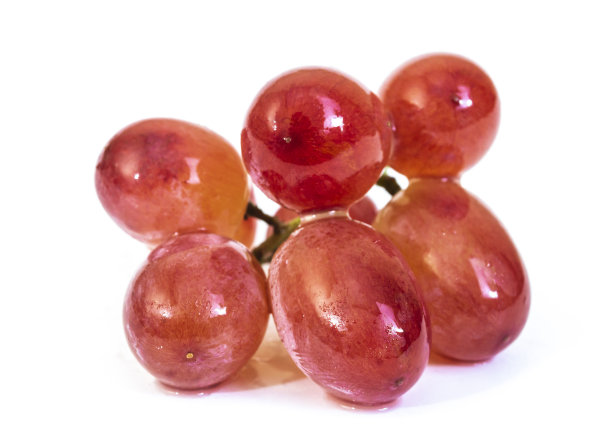 红色葡萄果实孤立在白色上图片下载