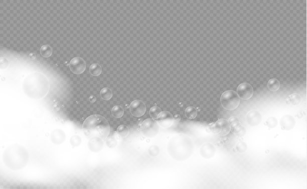 将洗发泡沫和肥皂泡在一起。图片下载