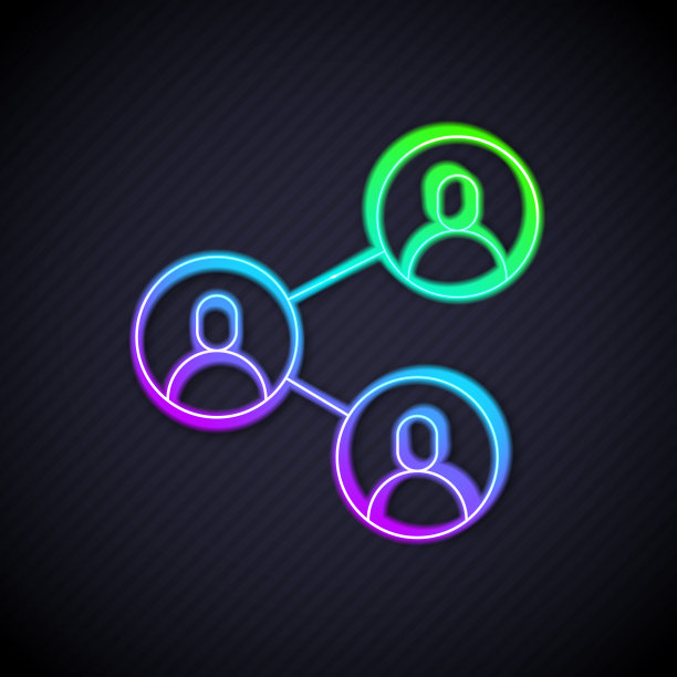 发光的霓虹灯线永远的死或最好的朋友图标孤立在黑色背景。向量图片下载