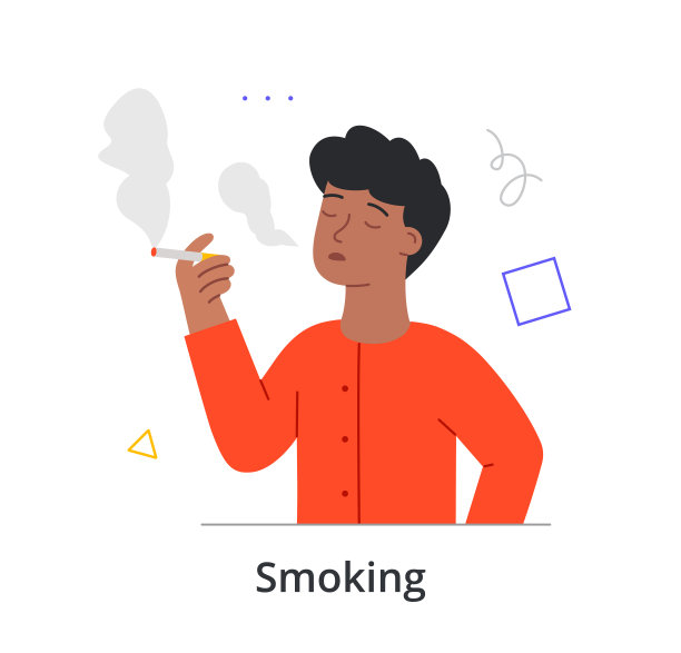 开朗的男性正在白色背景下享受吸烟图片下载