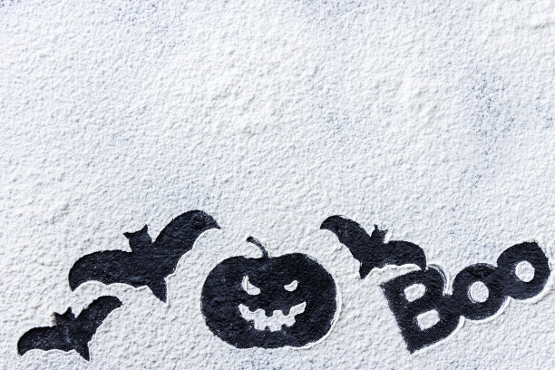 白面上有南瓜鬼蝙蝠的剪影。图片下载