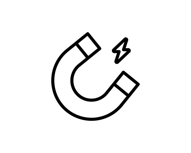 磁铁图标矢量。线性风格标志的移动概念和网页设计。电磁符号说明。像素向量图形-向量。图片下载