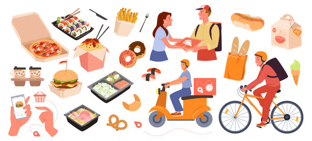 套餐速递服务，通过手机app在线订购，快递送货图片下载