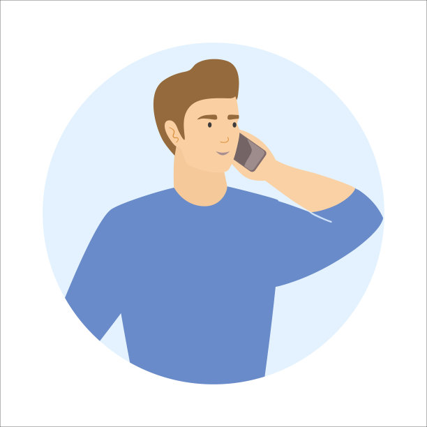 白人男子呼叫移动电话，作为帮助台或用户支持操作员图片下载