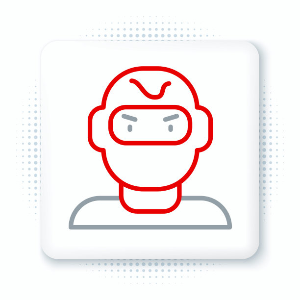 Line Thief mask图标隔离在白色背景上。强盗面具，罪犯。色彩斑斓的轮廓的概念。向量图片下载