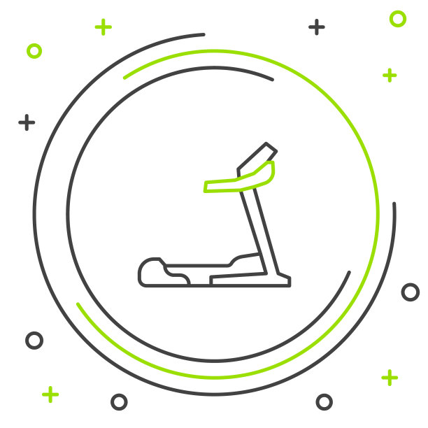 线跑步机图标隔离在白色背景。色彩斑斓的轮廓的概念。向量图片下载