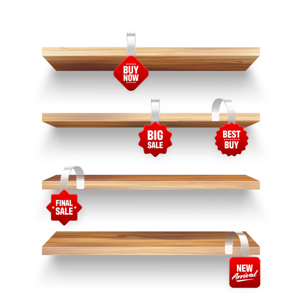 木制货架和超市促销图片下载