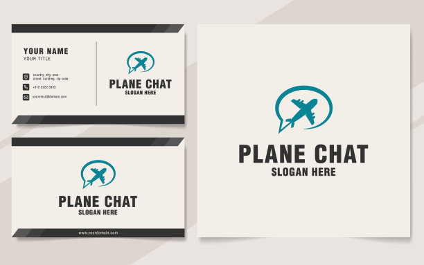 在字母组合样式上的平面聊天徽章模板图片下载